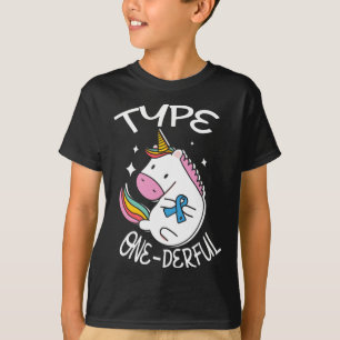 Typ 1-underbara enhörning för diabetes t shirt