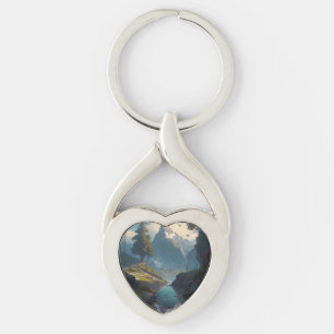 Typ 20. twisted heart silverfärgad nyckelring