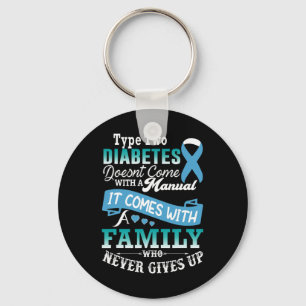 Typ 2-diabetes för familjefärgade diabetes nyckelring