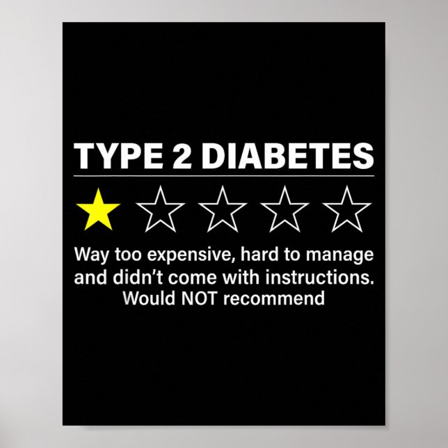 Typ 2 Diabetes T2d Krigare Diabetes Medvetenhet Poster (Framsidan)