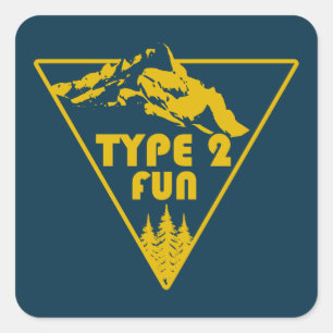Typ 2-Roligtens berg Fyrkantigt Klistermärke
