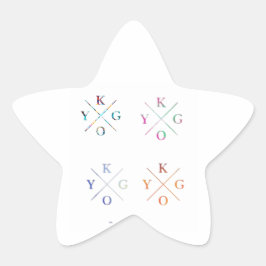 typ 4-förpackning stjärnformat klistermärke