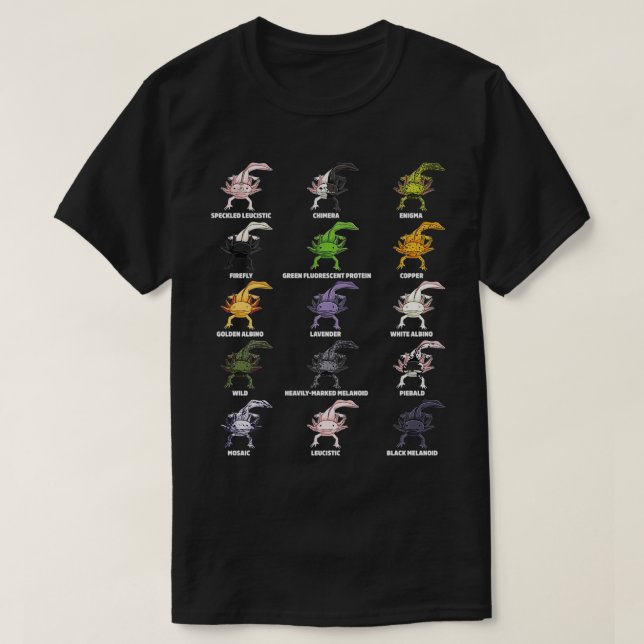 Typ av Axolotl Science Axolotls biologi Ambystoma T Shirt (Design framsida)