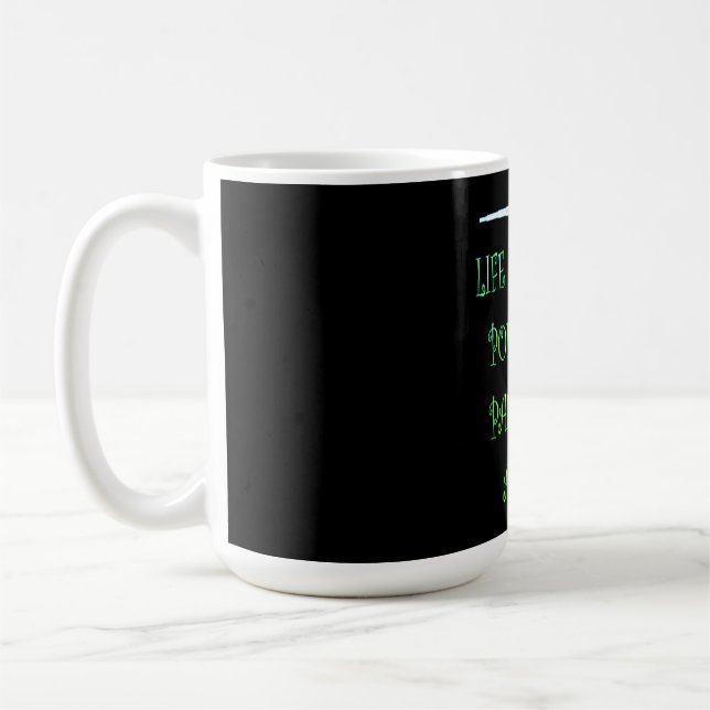 TYP AV GOTH POETS PAINT BLACK LUMINOUSE GRÖNT KAFFEMUGG (Vänster)