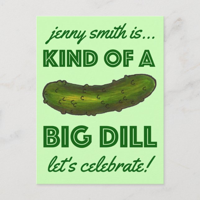 Typ av inbjudan till Big Dill Pickle Party (Framsida)