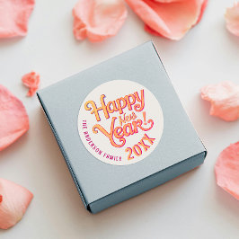 Typ av Orange för för Gott nytt år för utspädnin Runt Klistermärke