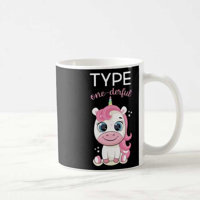 Typ En-derful Diabetes Medvetenhet T1d Enhörning D Kaffemugg (Höger)
