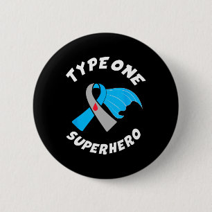 Typ En Superhjälte Typ 1 Diabetes Medvetenhet 1 Knapp