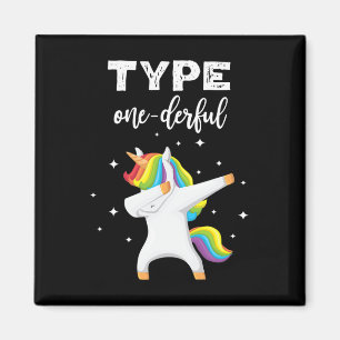 Typ Enderlig Dabbing Enhörning Diabetes Medvetenhe Magnet