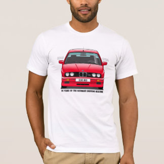Typ för svart för BMW E30 M3 30th årsdag (röd) Tee Shirt