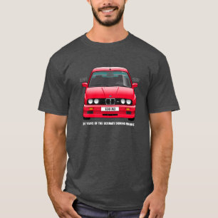 Typ för vit för BMW E30 M3 30th årsdag (röda Evo) T-shirt