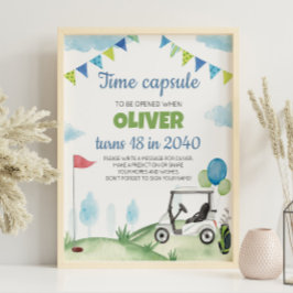Typ Golf Birthday Time Capsule-tecken Poster