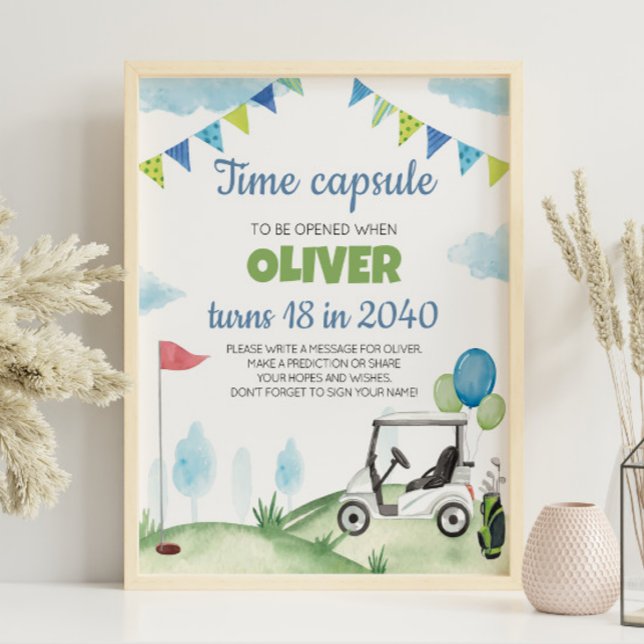Typ Golf Birthday Time Capsule-tecken Poster (Skapare uppladdad)