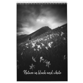 Typ i svartvit v1-fotokalender kalender