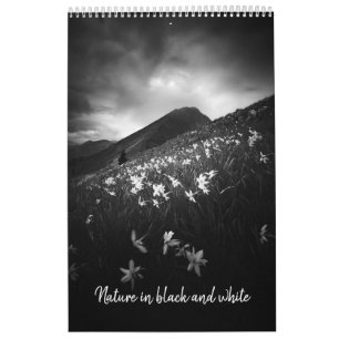 Typ i svartvit v1-fotokalender kalender