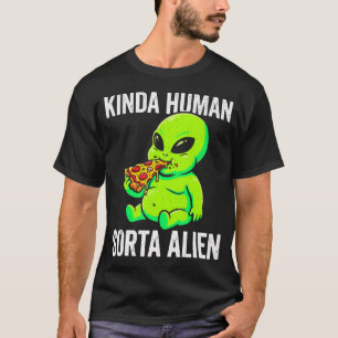 Typ Människa Lite Alien Rolig Knubbig Alien Äter T Shirt