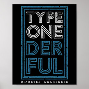 Typ Onederful Diabetes Diabetes Medvetenhet T1d Kr Poster