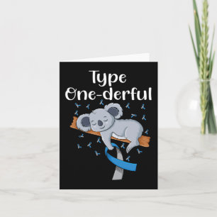 Typ onederful Koala-diabetes ribbon T1D-diabetes Kort
