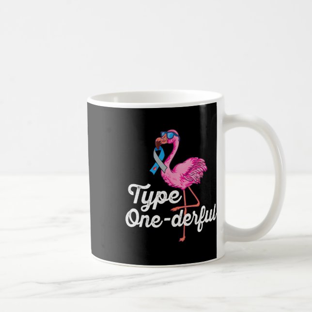 Typ Onederful Söt Flamingo Typ 1 Diabetes Medveten Kaffemugg (Höger)