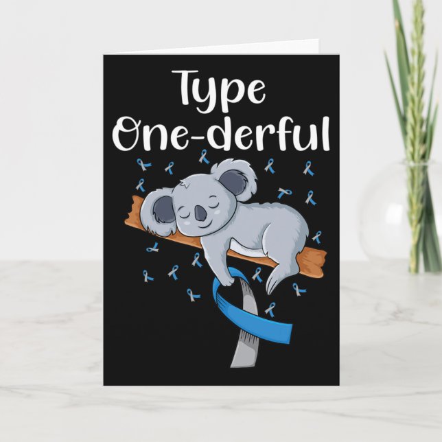 Typ Underbar Koala Diabetes Band T1d Diabetes  Kort (Framsida)