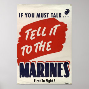 Typaffisch "marinkorpraler " för krigstid WWII, Poster