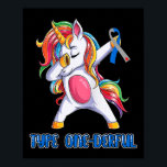 Type 1 Diabetes Awareness Ribbon T1d Unicorn Girls Poster<br><div class="desc">Type 1 Diabetes Awareness Ribbon T1d Unicorn Girls Boys</div>