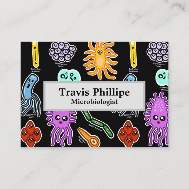 Typer av bakterier visitkort (Framsida)