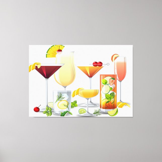Typer av cocktails canvastryck (Framsida)