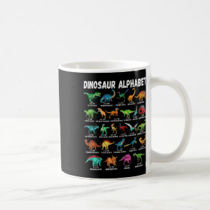 Typer av dinosaurier Alphabet A-z ABC Dino-identif Kaffemugg