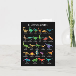 Typer av dinosaurier Alphabet A-z ABC Dino-identif Kort