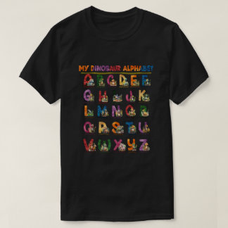 Typer av dinosaurier Alphabet A-Z ABC Dino T Shirt