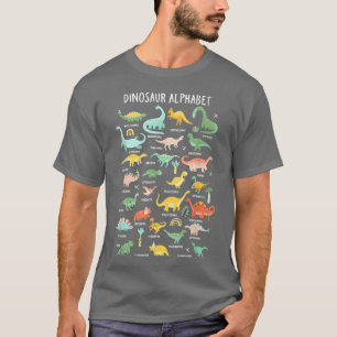 Typer av dinosaurier Alphabet ABC för barn som är T Shirt