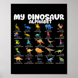 Typer Av Dinosaurier Min Dinosaurium Alfabet Tillb Poster