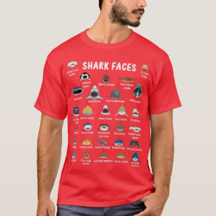 Typer av haj Ansikte T Shirt