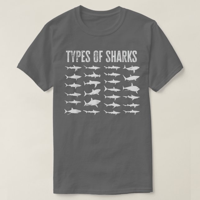 Typer av hajar t shirt (Design framsida)