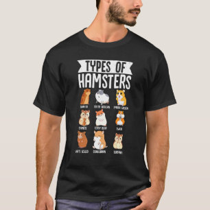 Typer av hamstrar Cute Syrian Breed Funny Rodents T Shirt
