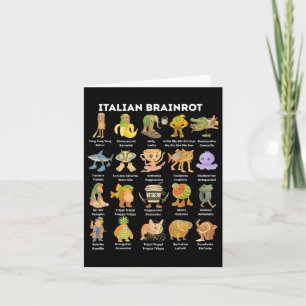 Typer av italienska Brainrot-teckentecken Hand-rit Kort