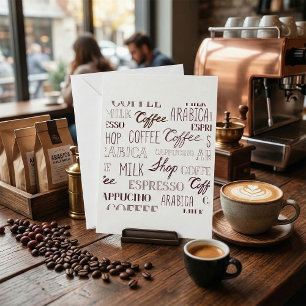 Typer av kaffedrycker inbjudningar