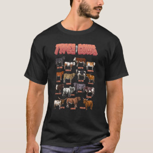 Typer av kotkreatur Heifer Bull Farmer Cow Farm an T Shirt