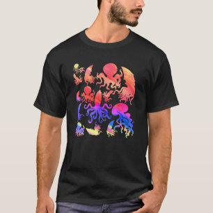 Typer av Octopus Tentacles Kraken Marine Biology O T Shirt