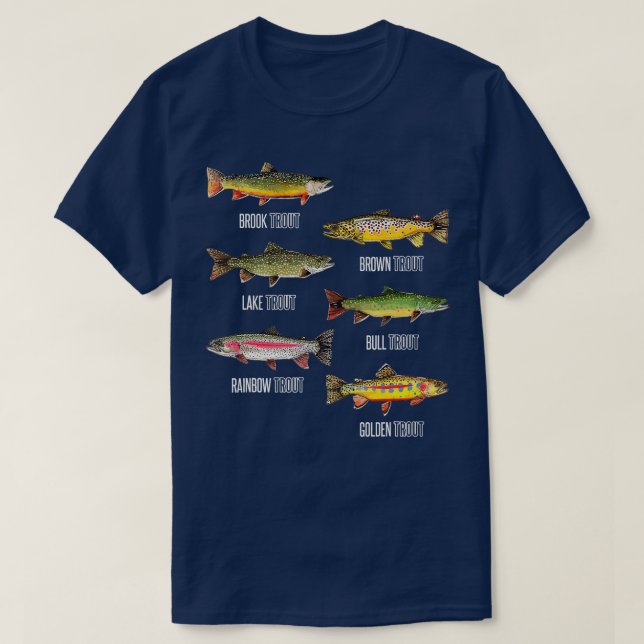 Typer av regnfisksarter Fiskegåva T Shirt (Design framsida)
