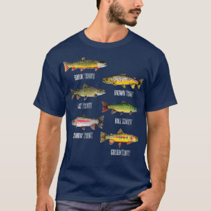 Typer av regnfisksarter Fiskegåva T Shirt