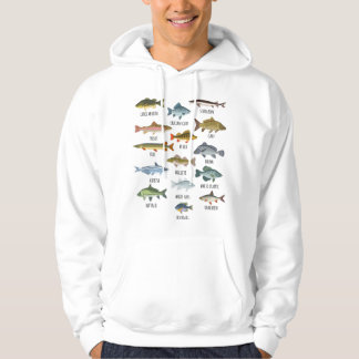 Typer av sötvattensfiske efter fisk hoodie
