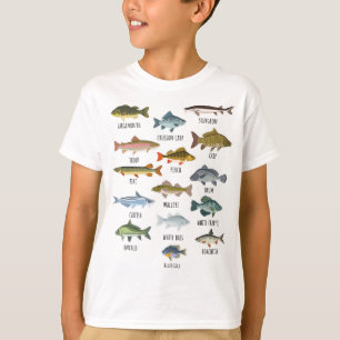 Typer av sötvattensfiske t shirt