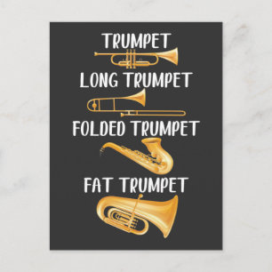 Typer av Trumpets Player Music Instrument Musician Vykort