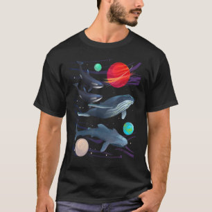 Typer av Whales Galaxy Space Humpback Orca Marine T Shirt