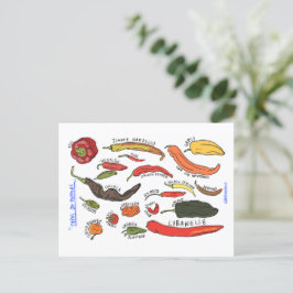 Types of Peppers Vykort