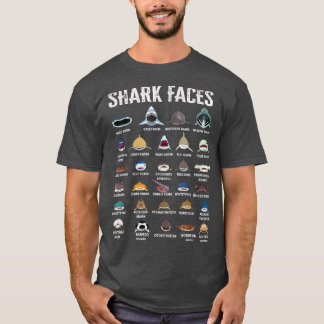 Types Of Shark Faces T Shirt