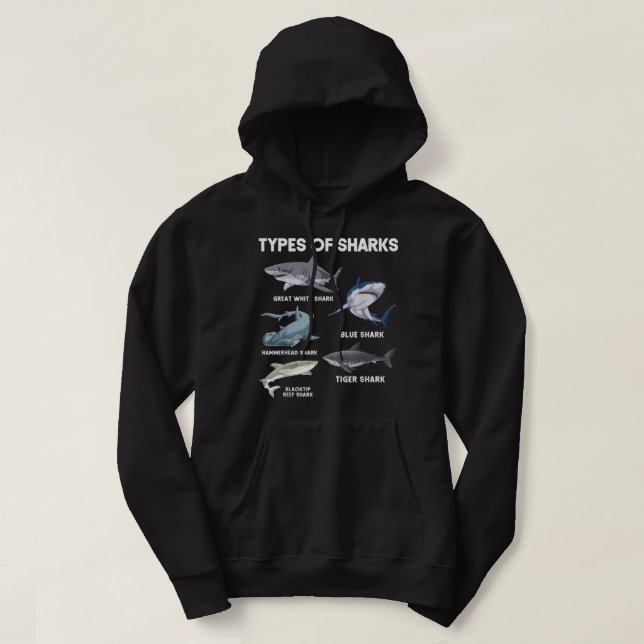 Types of Sharks  Hoodie (Design framsida)