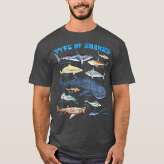 Types Of Sharks Marine Biology  T Shirt